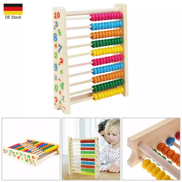 Rechenmaschine Rechenschieber Kinder Rechenrahmen Abakus Holz Zählrahmen Mathe