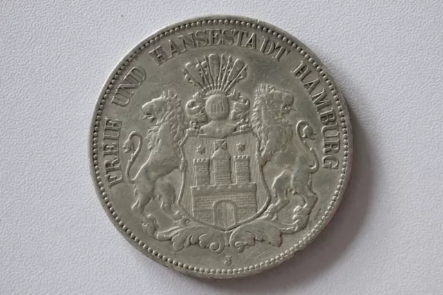 5 Mark Stück 1903 J Freie und Hansestadt Hamburg Kaiserreich Silber