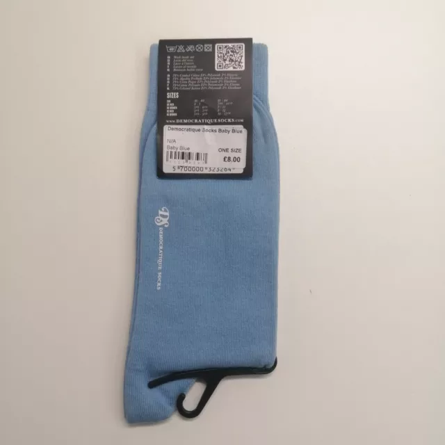 Democratique Mens 7.5-11.5 Combed Cotton Socks Baby Blue Womens 7-11 (41-46)