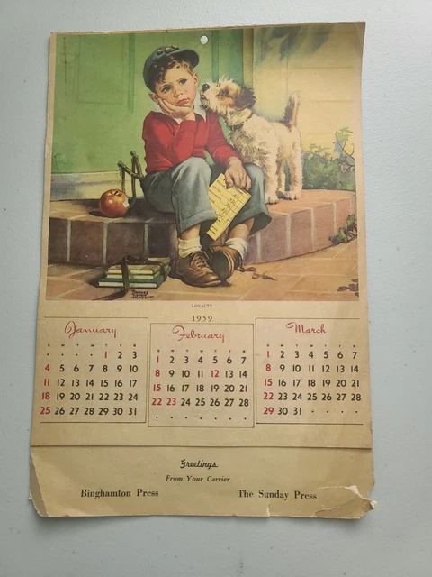 1940-59, Calendars, Paper, Collectibles - PicClick