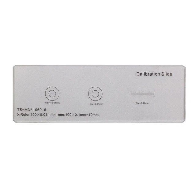 Microscope Stage Micrometer Calibration Slides Optical Glass Cross Dot Ruler