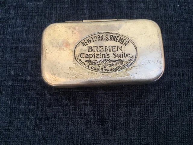 VINTAGE NEW YORK & Bremen Olrich & Co Captains Suite Tobacco Snuff Soap  Box. £8.99