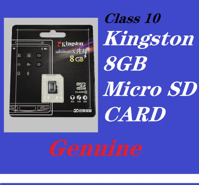 100% Brand New Genuine Kingston 8GB Class10 SDHC Mirco SD TF Card