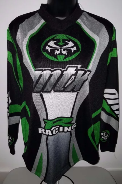 MTX Motocross Green Black Gray White MTX Racing Jersey Shirt Size S 8