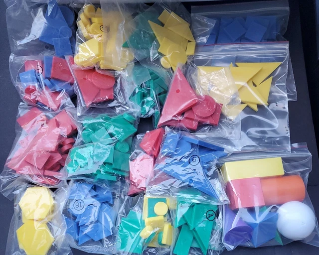 MATH MANIPULATIVES PLASTIC Pattern Blocks Design Cards Activity Set 181 