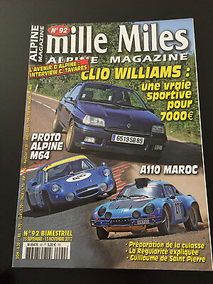 MILLE MILES ALPINE MAGAZINE N°86 SEPT NOV 2012 GAUCHET A610 R5 TURBO 