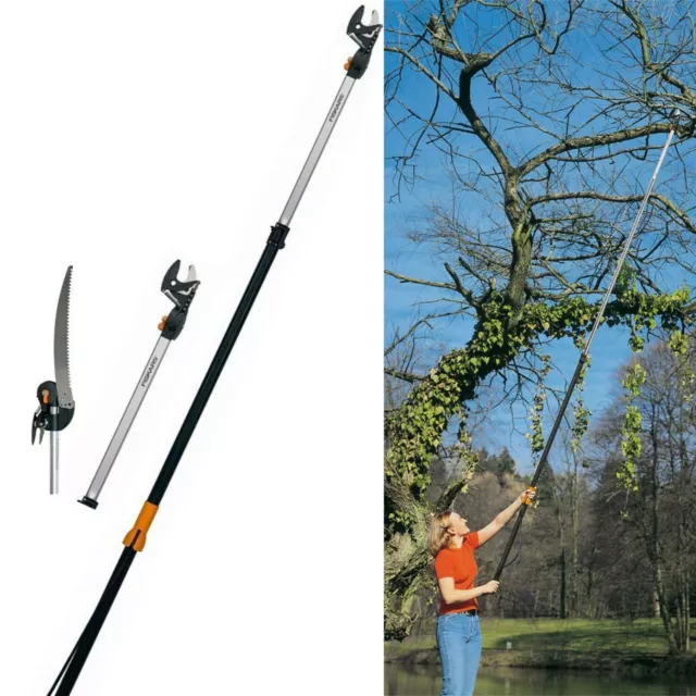 Troncarami professionale Svettatoio telescopico con seghetto 6 Mt Fiskars 115560