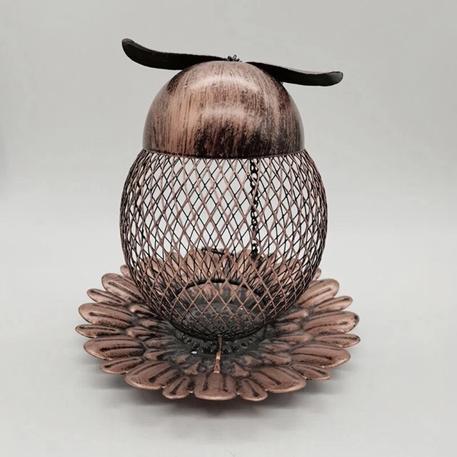 Bird Feeder Owl Shaped Metal Mesh Seed Feeders for Attracting Wild Birds