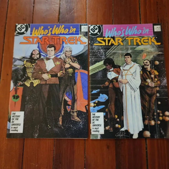 Lot of 2 Comic Books DC "Who's Who in Star Trek" #1 & #2 (1987) bag#8