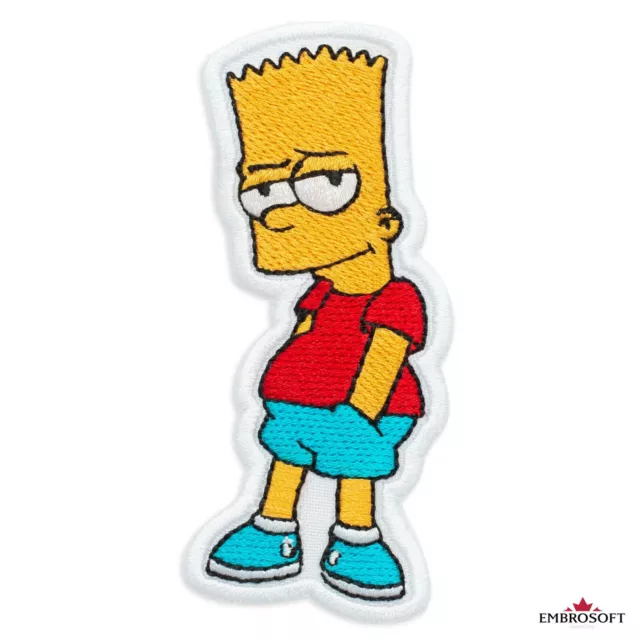 The Simpsons Bart Simpson Cartoon Character Embroidered Patch Iron On 1.7"x3.7"