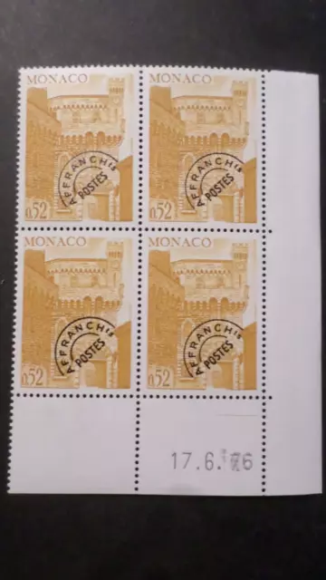 Ecke Date' Monaco 1976, Briefmarke Abgestempelt '42, Tour Uhr, Neu, Postfrisch