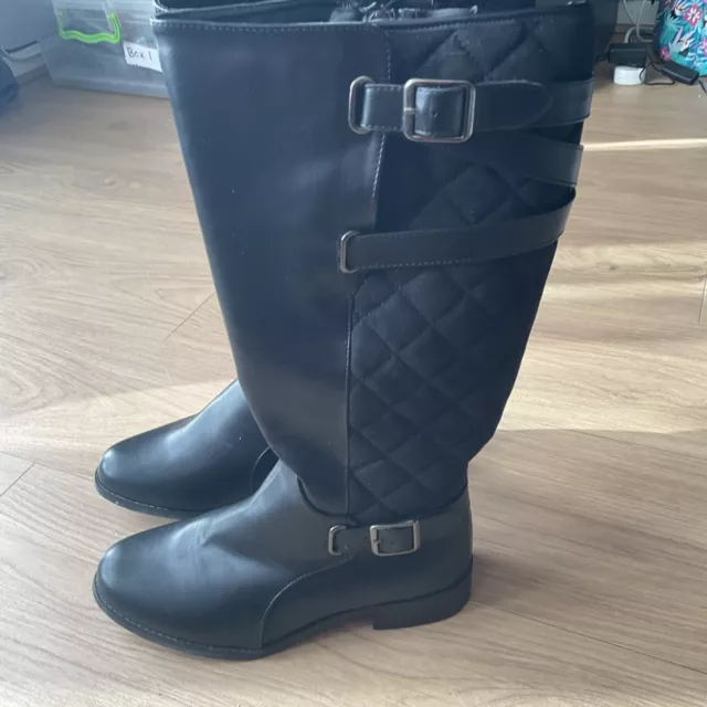 EVANS BLACK BOOTS Size 6eee 37.00 PicClick UK