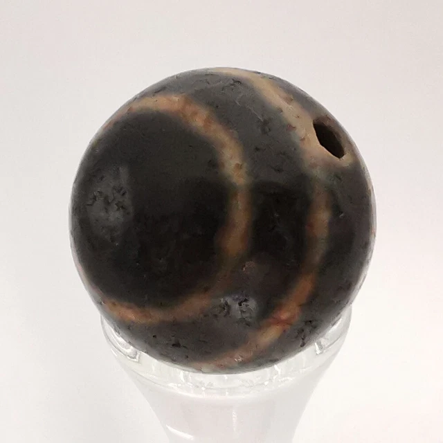 Pumtek Pyu Ghost 2 Eye Agate Bead DZI Indo Tibetan 19MM #471 3