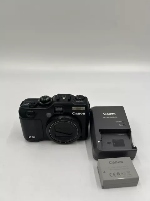 Canon PowerShot G12 10.0MP Digital Camera With Battery & Charger Tested Working