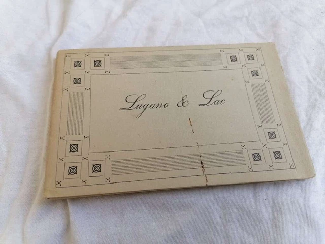 Postkarten Album Lugano Schweiz aus 1950er Jahren mit 12 AK Ansichtskarten sw