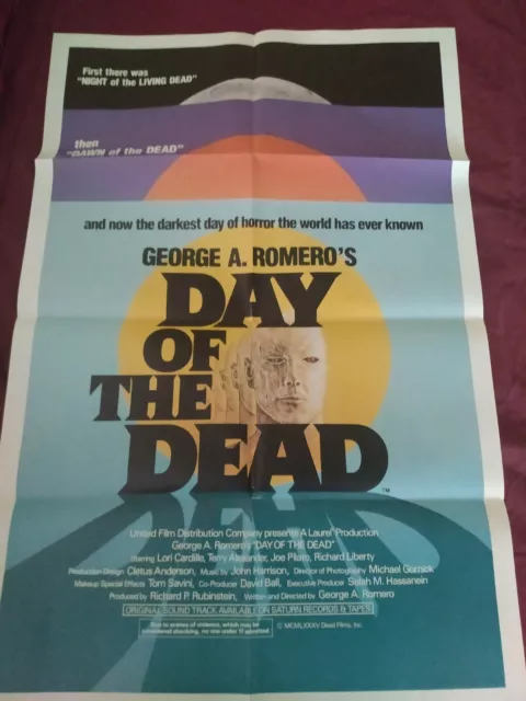 George A. Romero's Day Of The Dead Original One-sheet 1985    Zombie Horror