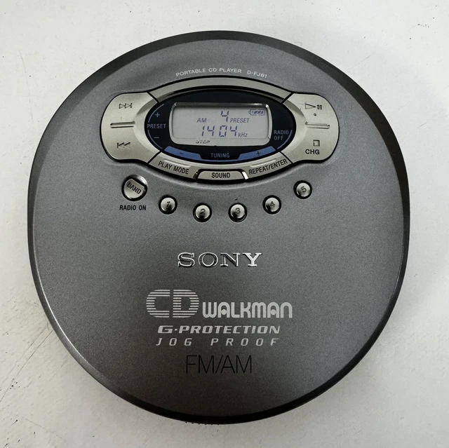 SONY WALKMAN D-FJ61 Portable CD Player With AM/FM Radio & Carry Case ...