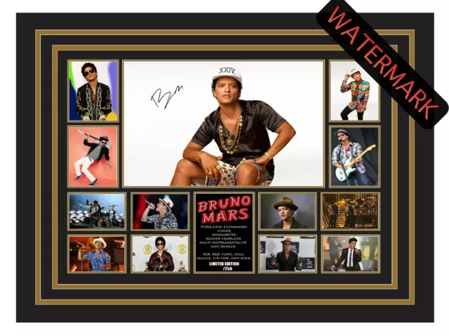 Bruno Mars - Uptown Funk - Blow - Limited Edition Signed & Framed Memorabilia 2