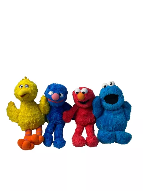 Sesame Street Vintage Plush Bulk X4 Rare 2002 Elmo, Big Bird, Cookie Monster Toy