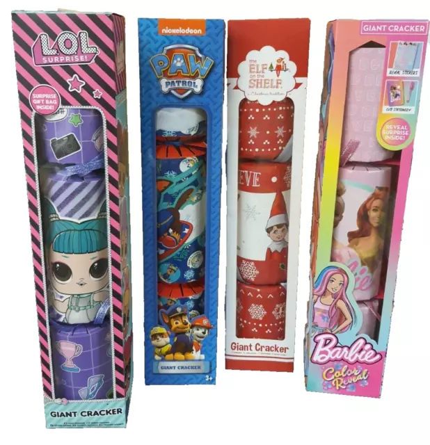 Christmas Giant Crackers Barbie, Paw Patrol, Peppa Pig, LOL Surprise Gift Jumbo