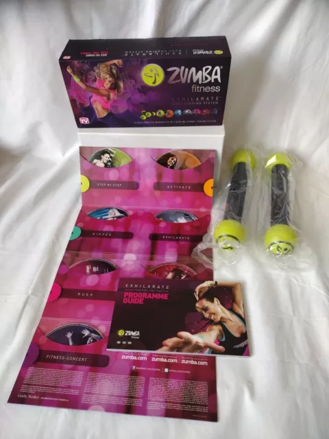 Zumba Fitness Exhilarate Body Shaping System 1lb Toning Sticks 7 DVD | Home Gym