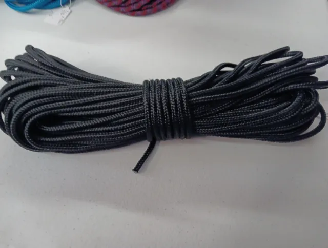 3/16 x 69 ft. Double Braid Polyester .Rope. Black.