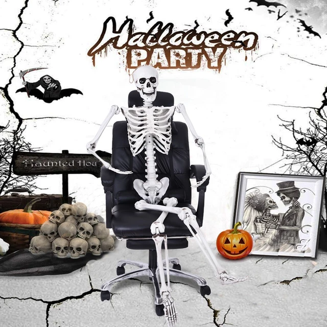HALLOWEEN HUMAN SKELETON Oversized Poseable Full Life Size Decoration