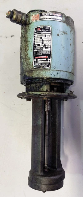 Graymills FM68H-F Superflo Coolant Pump C4T34NC1E 3450/2850 RPM 1/4HP (A-6)