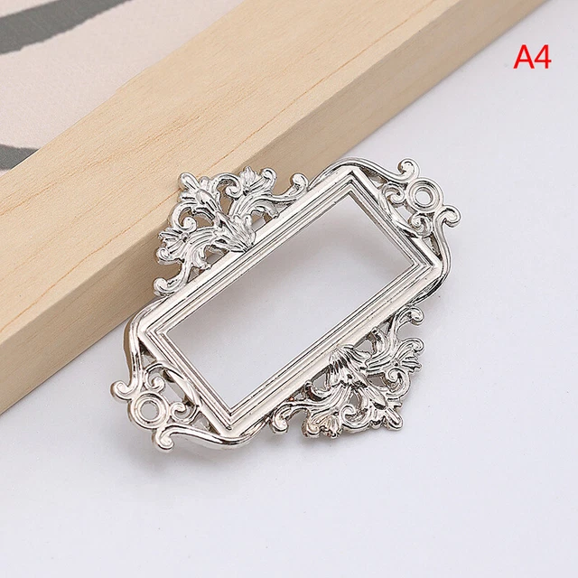 5Pcs Retro Furniture Cabinet Drawer Box Cast Iron Metal Tag Label Pull Han-dx W1
