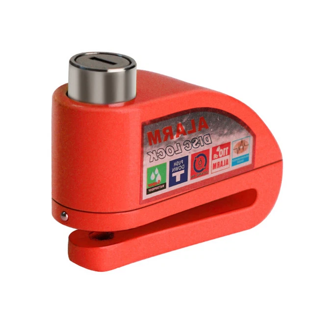 Motorcycle Bike Alarm Lock Waterproof MTB Bicycle Disc Brake Locks (Red)