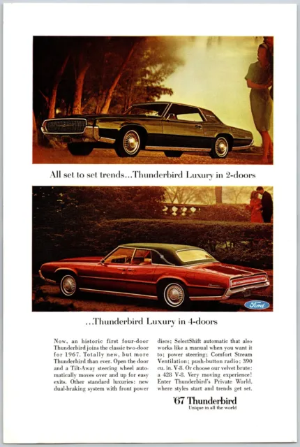 1967 Ford Thunderbird Automobile Car 2-Doors & 4-Doors Print Ad