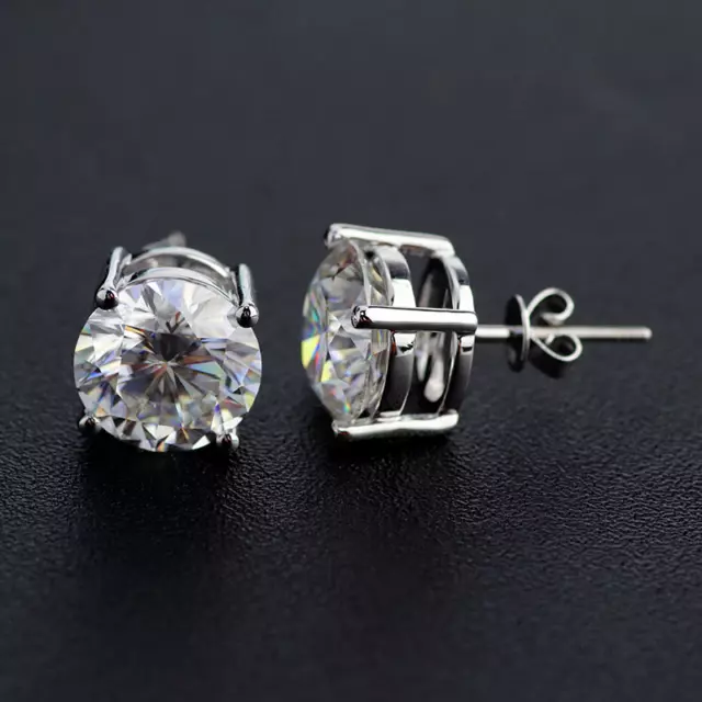 3 Ct Diamond Prong Solitaire Stud Earrings for women's 14K White Gold Finish