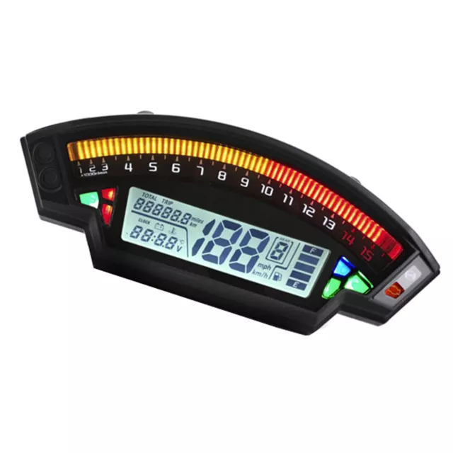 Motorcycle Universal Digital Odometer Lcd 1-6 Gear Speedometer Tachometer Blk A9 2