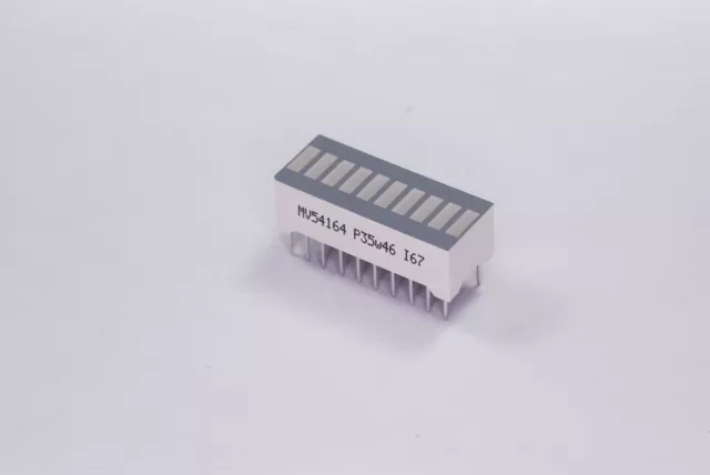 MV54164 Bargraph Display LED 10 Segment Green 562nm 1.8mcd 2.2V TH 20-DIP NOS