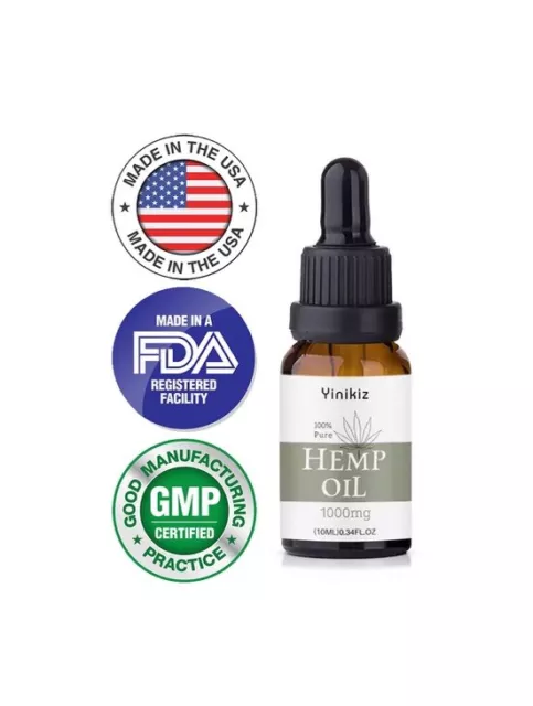 2 PACK Premium Hemp Oil Drops for Pain Relief, Stress, Anxiety, Sleep, 1000mg