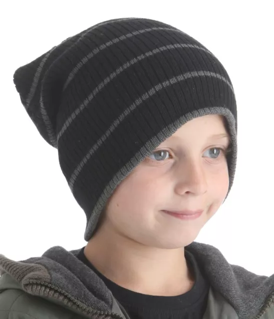 RJM Kids Striped Slouch Beanie Hat