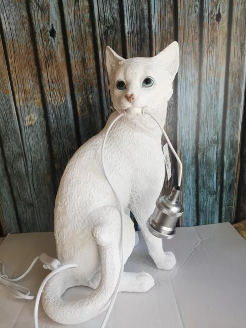 Tischleuchte "Chouchou" Katze, Katzenlampe weiß Tisch Lampe Katzen Design