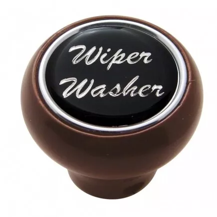 United Pacific 23560 Dash Knob   "Wiper/Washer" Wood Deluxe, Black Glossy