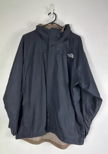 The North Face Mens Navy Blue Hyvent Hooded Waterproof Rain Jacket - Size Large