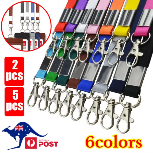 Lanyard Safety ID Card Name Tag Badge Holder Clip Neck Strap Ring Case Pocket