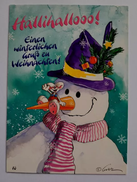 Diddl Weihnachtskarte Karte Rückseite # Girlande # Nr. 73b  73 b  selten