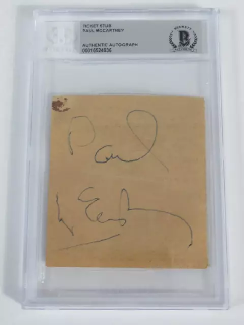 Paul McCartney THE BEATLES Signed Autograph Auto 1973 Wings Ticket Stub Slab JSA