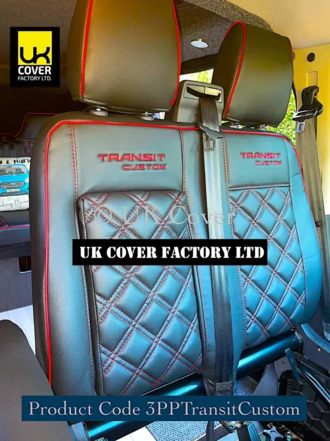 Ready In Stock!! Van Seat Covers 4 Ford Transit Custom Red Bentley Premium