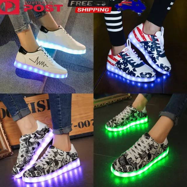 Men Women Shoes Light Up Shoes LED Flashing Trainers Casual Adults Sneakers