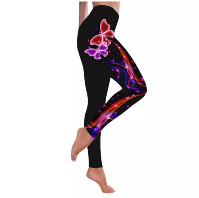 Leggings per Ragazze e Donna Pantaloni Yoga Sportivi Digitali Stampati in 3D Farfalle 2