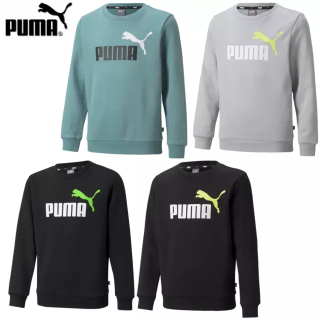 Puma ESS + 2 Col Big Logo Crew FL B Kinder Pullover Sweatshirt 586986