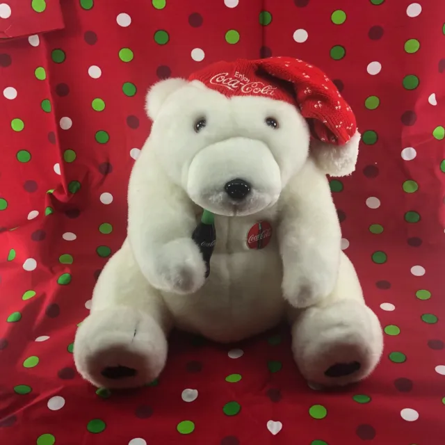 Coca-Cola Plush Polar Bear 15" in Tall Animation Collection AC Adapter Vintage