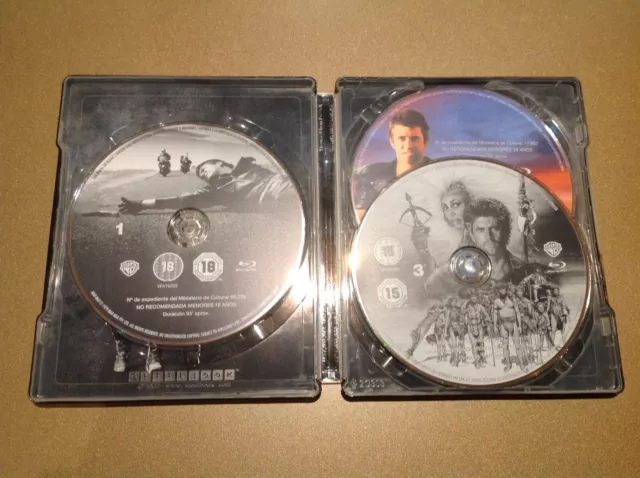 Películas Trilogía Mad Max, Steelbook: Versión Blu-Ray. Ed. Metálica, 3 Discos. 2