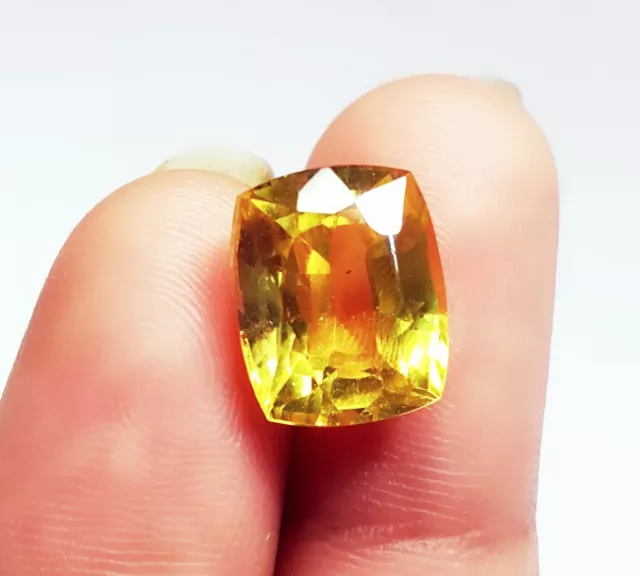 9.75 Ct Natural Yellow Sapphire Certified Loose Gemstone Sapphire Gem Collection