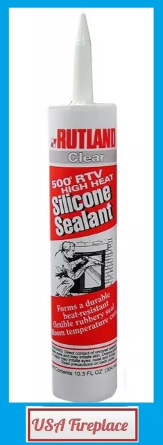 RUTLAND 500 Degree High Heat Clear Silicone Sealant 10.3 oz. FREE USA SHIP! #76C